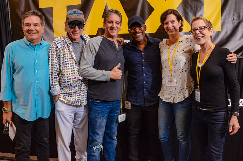 We always have fun during the last panel of the weekend – The Happy Ending Pitch Panel. TAXI’s Michael Laskow (left) posed for a group shot with this year’s panelists, Michael Lloyd, Rob Chiarelli, Ron Harris, Brooke Ferri, and Elyse Schiller after they wrapped up the weekend with some great feedback on the music they heard.