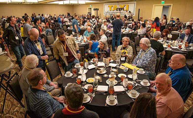 The excitement was off the charts right before everybody was seated to begin the Eat & Greet Luncheon, where TAXI members get to ask the mentors anything they want and hand them their music as well. 