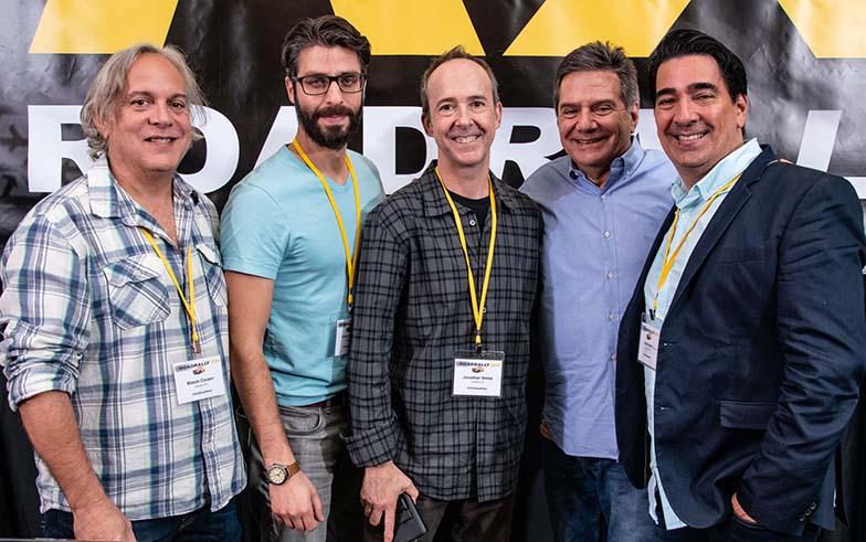 (left to right) Music Supervisors Mason Cooper (Film/TV), Frank Palazzolo (Scripted TV), Jonathan Weiss (Unscripted TV), TAXI’s Michael Laskow, and Joe Brandt (Unscripted TV/Documentary/Film) pose for s shot right after the Music Supervisor Listening Panel.