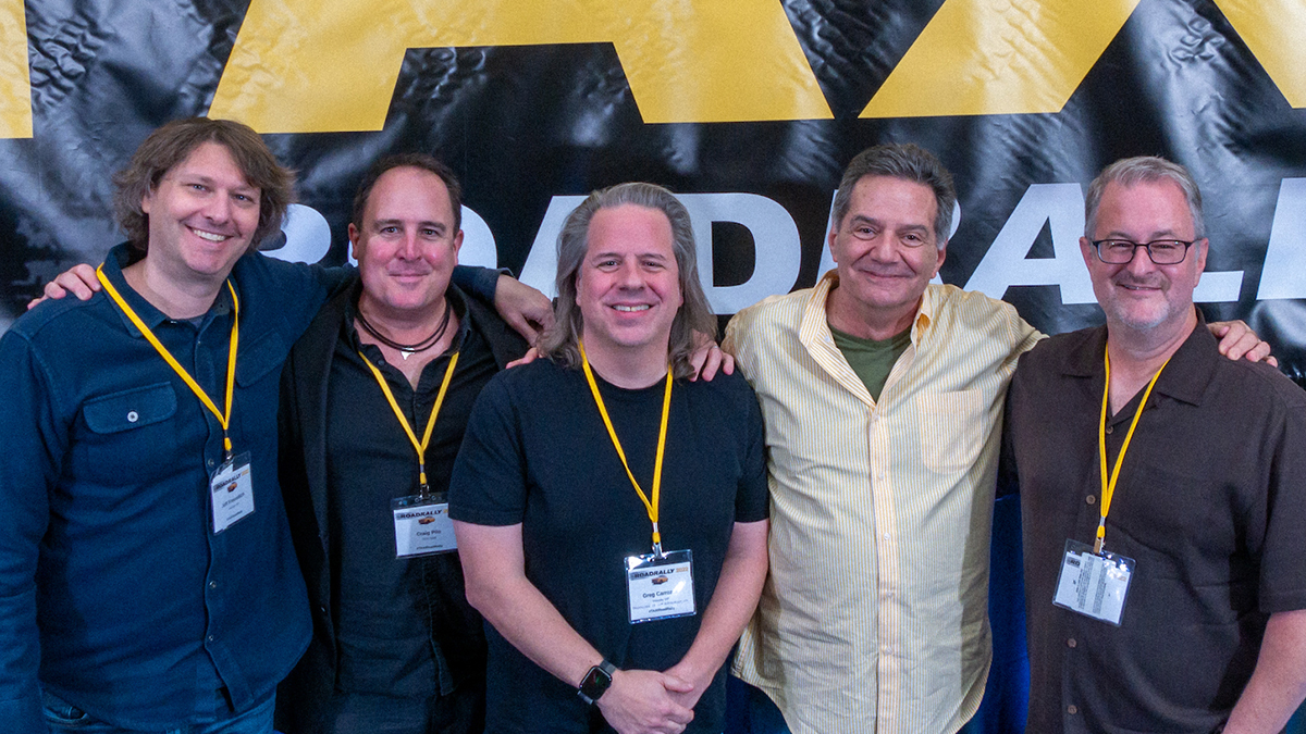 Jeff Freundlich, Craig Pilo, Greg Carrozza, Michael Laskow, and Michael Eames grab a quick shot after their panel.