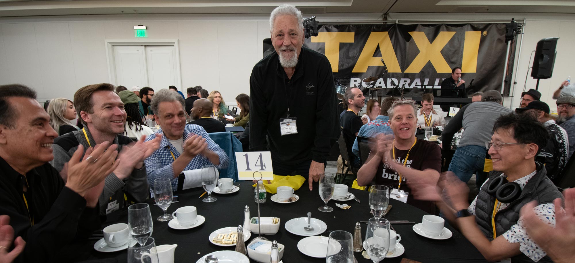 Music Row Publisher, Steve Bloch received a round of applause from some happy TAXI members as he wraps up his session at the Eat & Greet Luncheon.