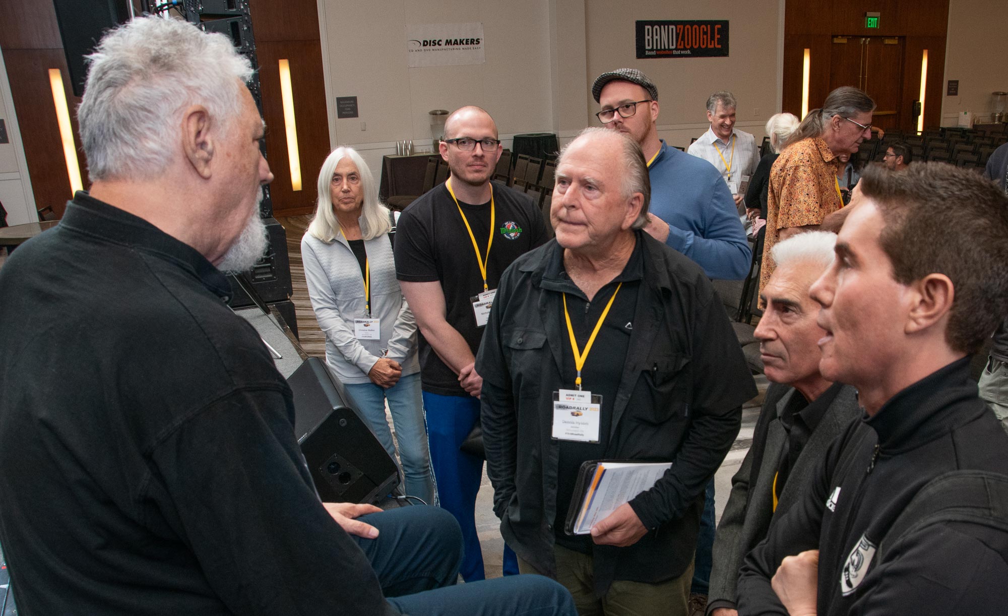 Nashville Publisher, Steve Bloch (left) definitely has the attention of these members as he imparts some Music Row wisdom.
