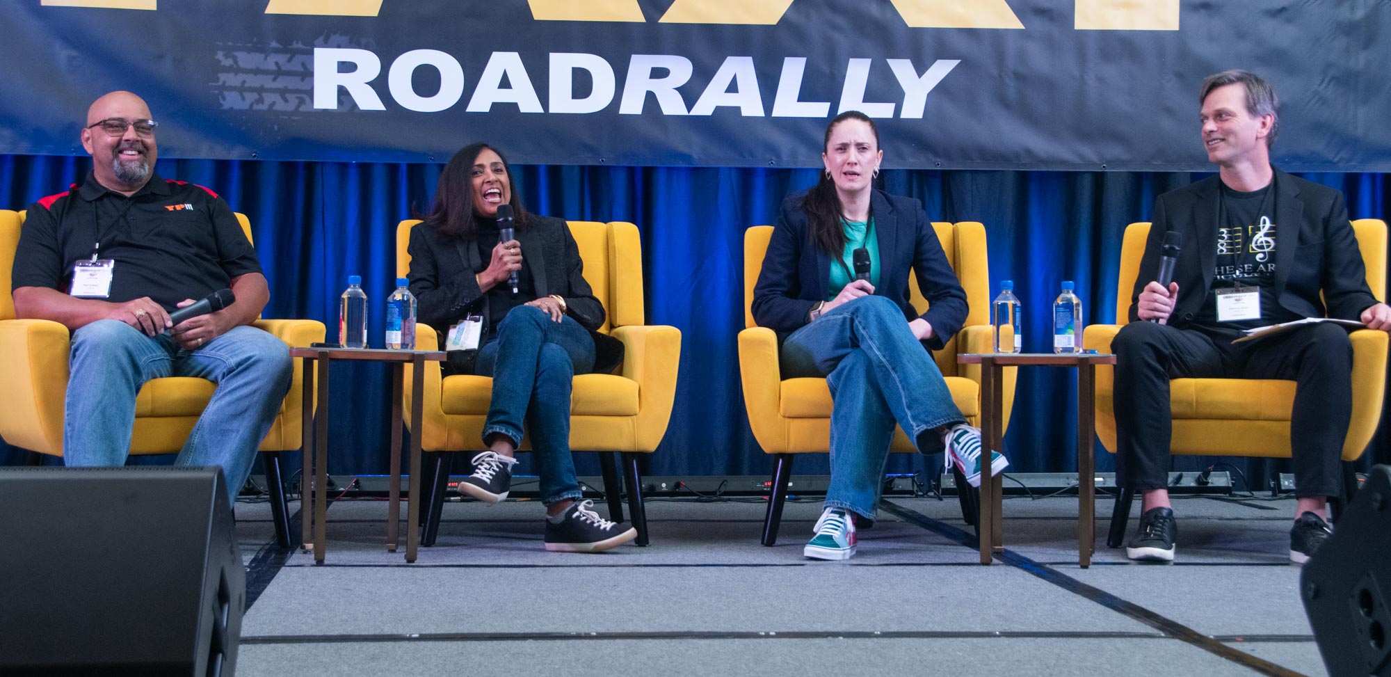 The Keynote Panel, Will AI-Generated Music Steal Your Job?, featured panelists (l to r) Paul Croteau, Tanvi Patel, Stephanie Reid, and Brenton Hund.