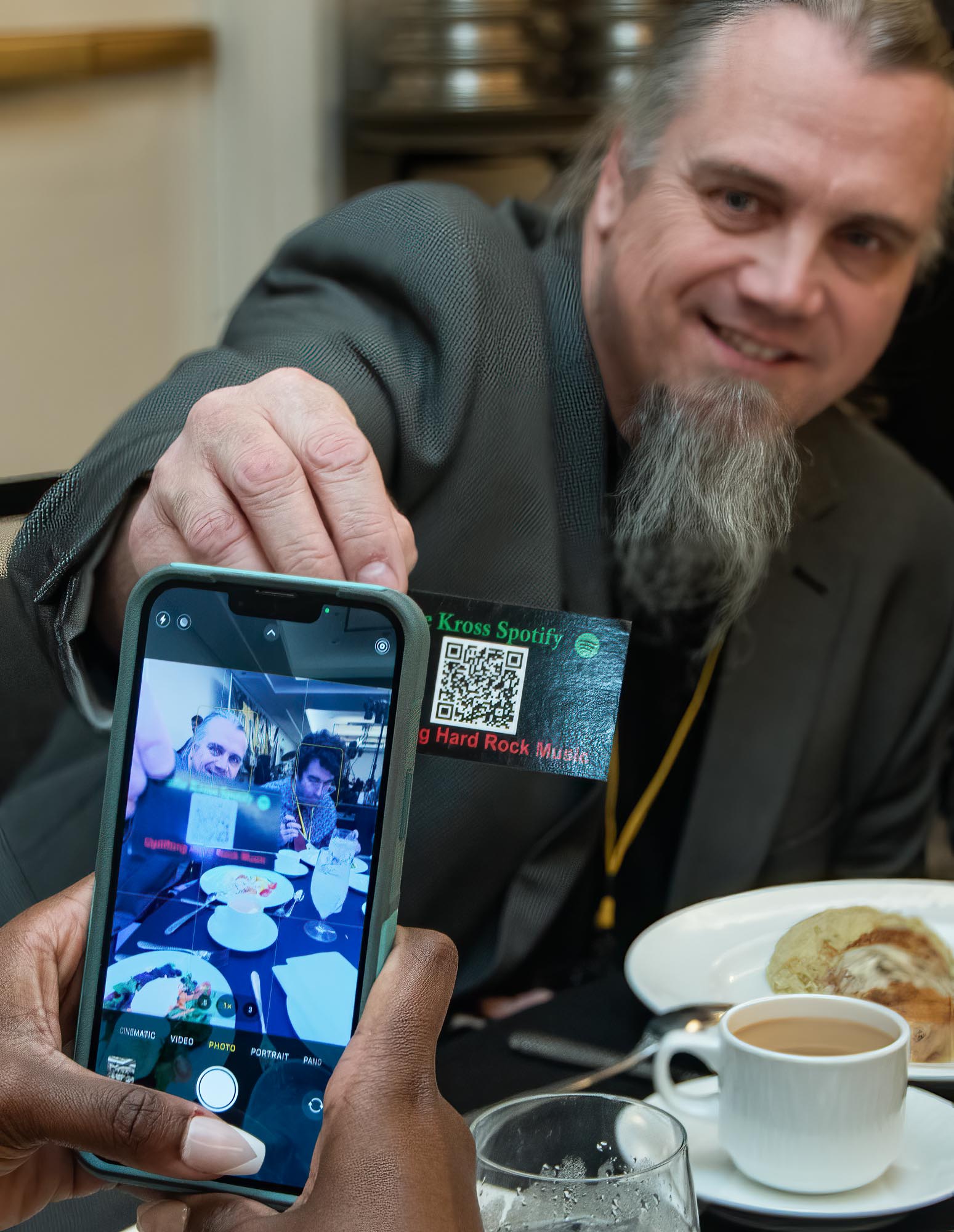 QR codes proved to be an effective way to share music while networking at the Eat & Greet Luncheons.