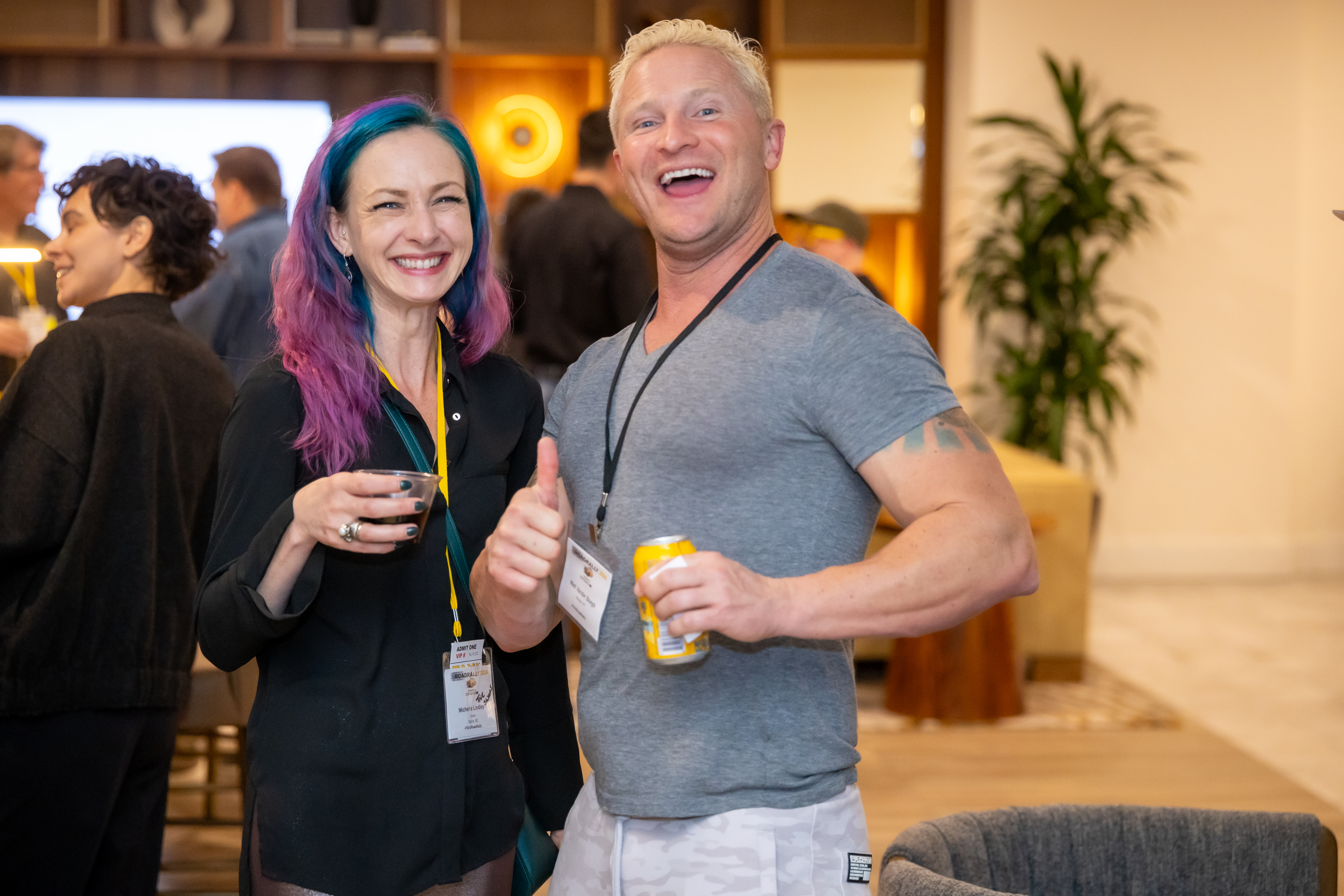 TAXI members Michelle Lindley and Matt Vander Boegh networking at the Pandora AMP after-party.